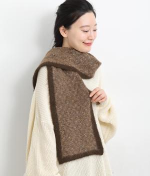 リブニットマフラー(ブラウン-F)