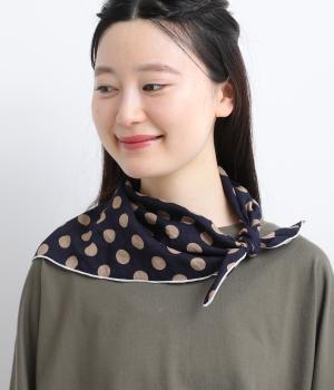 コットン ドットスカーフ(ネイビー-F)