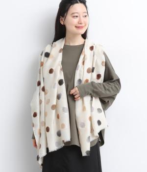 にじみドットストール(ベージュ-F)