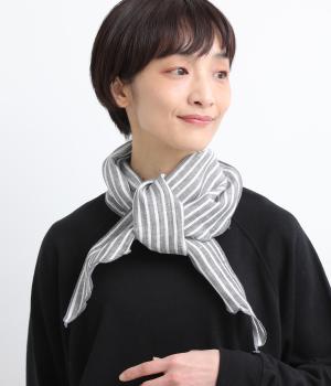 リネン ストライプストール(グレー-F)