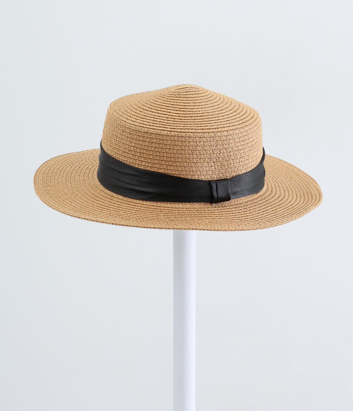 ペーパー リボンカンカン帽(ブラック-F)