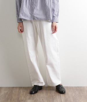 コットン12ozデニムコクーンパンツ(ホワイト-2)