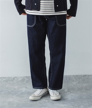 デニムベイカーパンツ(インディゴ-ONESIZE)