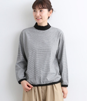 ナローボーダー　ハイネックプルオーバー(ブラック/ブラック-ONESIZE)