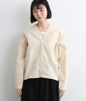 クロスファブリック　コンパクトデザインカーディガン(ナチュラル-ONESIZE)