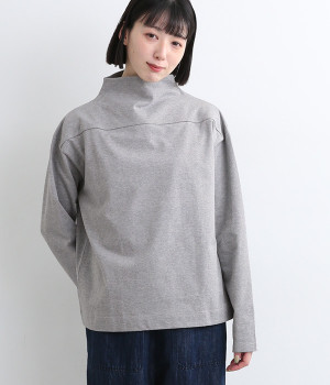 コットンBalus天竺ボトルネックプルオーバー(グレー-ONESIZE)