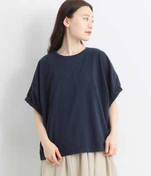 天竺×コットンサテンワンウォッシュ2wayコンビネーションプルオーバー(ブルー-ONESIZE)