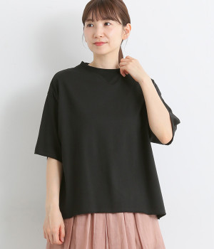 コットン22ゲージジャージプルオーバー(ブラック-ONESIZE)