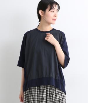 コットンラグラン切替Tシャツ(ネイビー-ONESIZE)