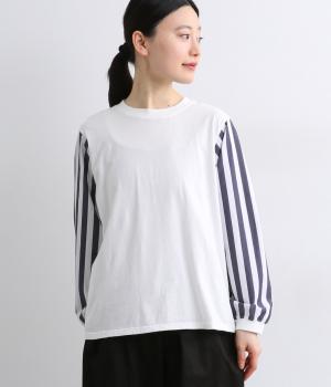 コンビネーションデザインプルオーバー(ストライプ-F)