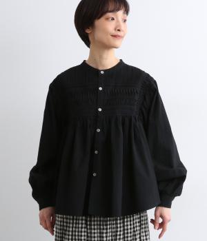 フロントピンタックデザインブラウス