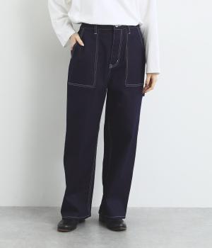 コットンツイルワンウォッシュテーラーペインターパンツ(ネイビー-ONESIZE)