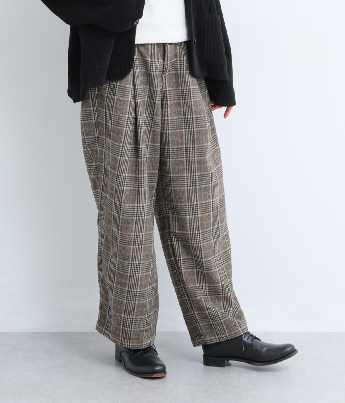 ブリティッシュタックパンツ(ブラウンチェック-F)