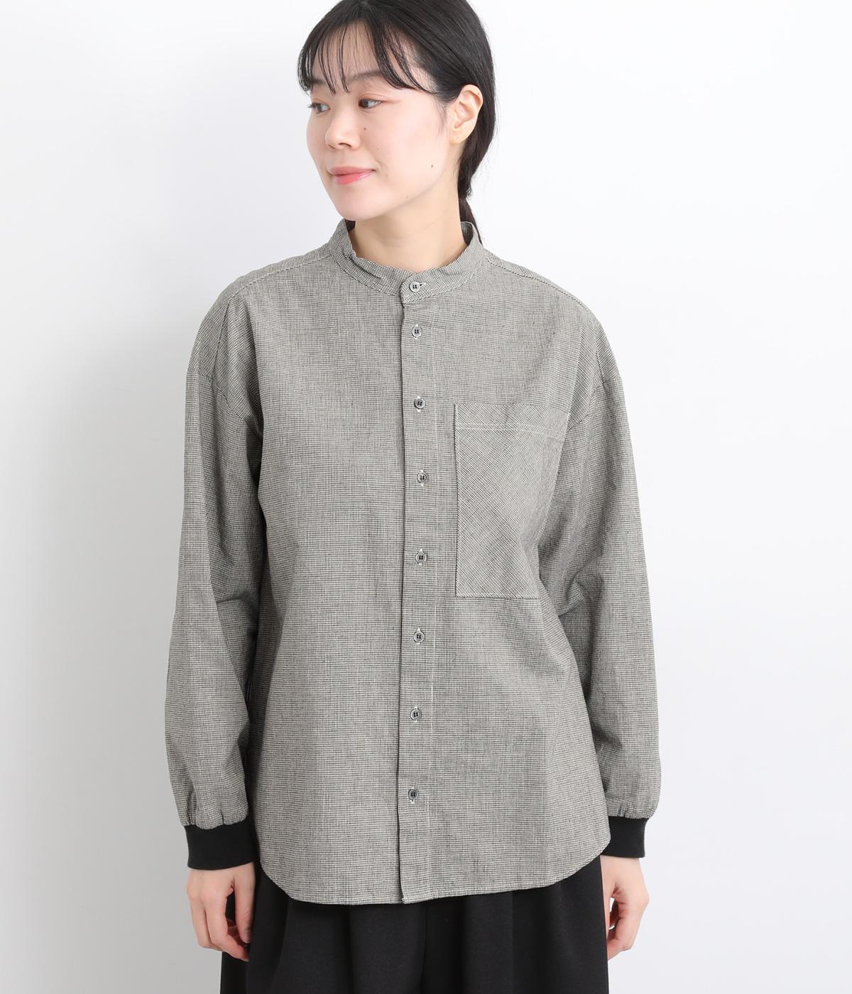 コットンリネンパターンシャツ(チドリ-F)