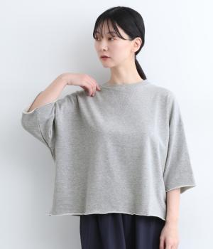 コットンガーゼ裏毛ハーフスリーブプルオーバー(グレー-ONESIZE)