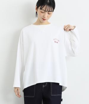 コットンジャージファブリックエンブロイダリ―デザインプルオーバー(オフホワイト×レッド-ONESIZE)