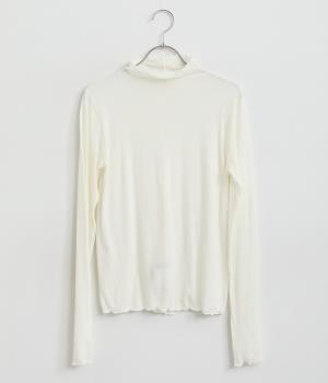 コットンメリノウール混タートルネックプルオーバー(アイボリー-F)