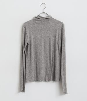 コットンメリノウール混タートルネックプルオーバー(グレー-F)