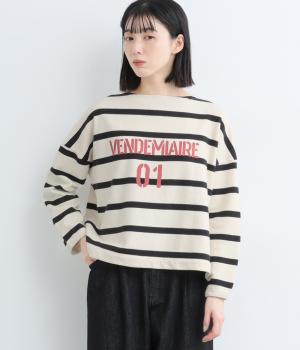 ボーダーフリースVENDEMAIRE01プリントプルオーバー