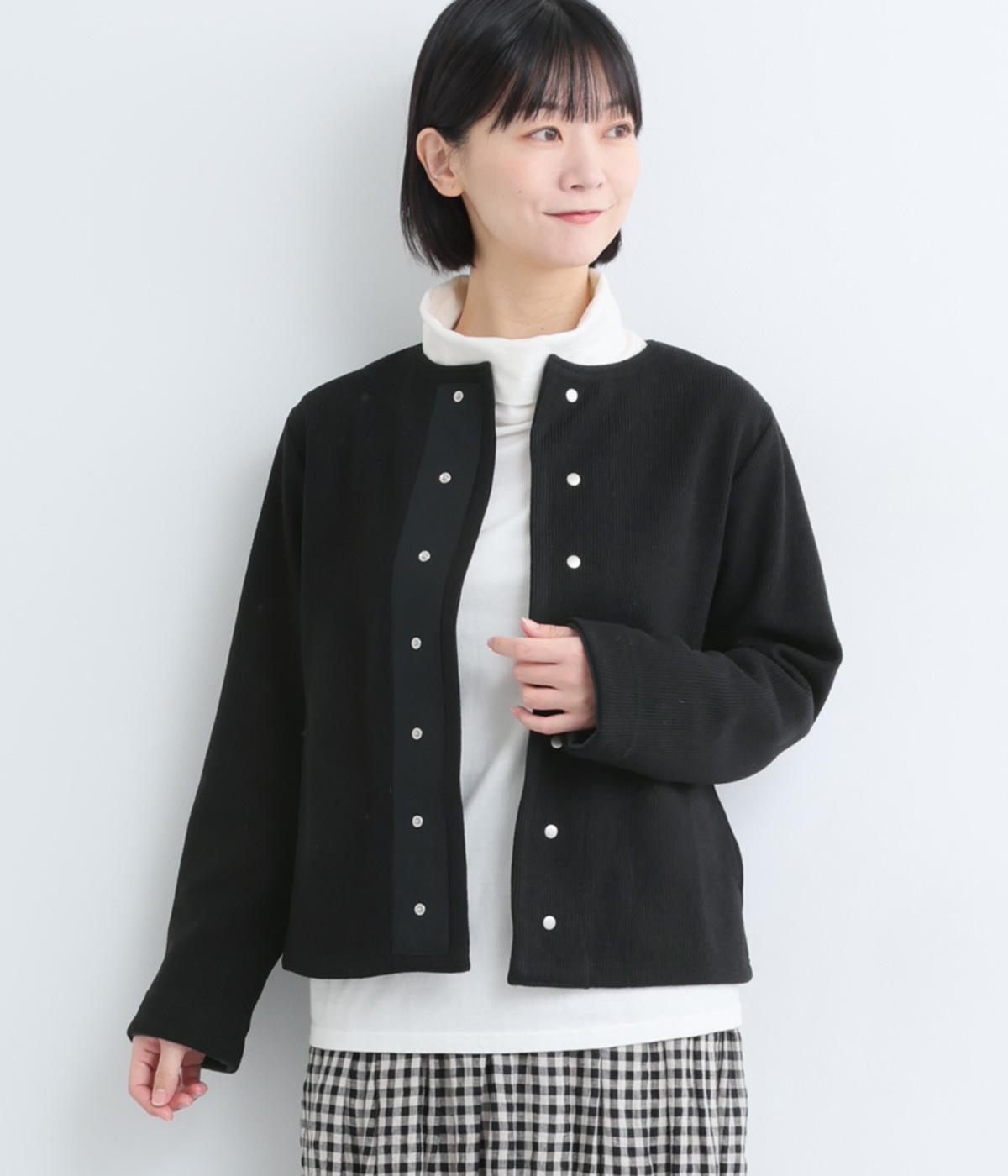 バルフィーダブルフェイスデザインカーディガン(ブラック-F)
