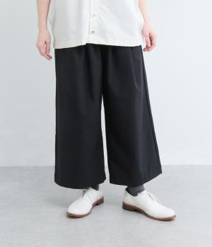 COOLMAXダンプストレッチイレギュラータックパンツ(ブラック-F)