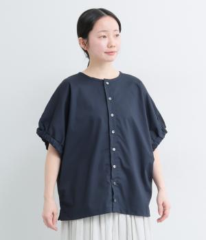 幾何学ジャカード×ブロード2wayプルオーバー(ネイビー-F)