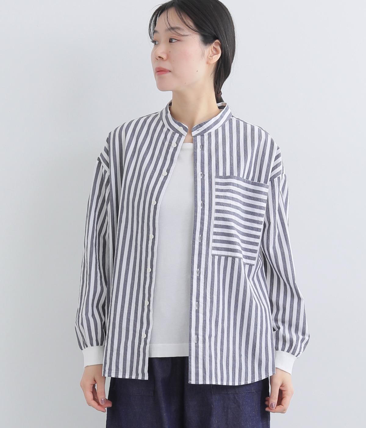 ウェービーボイルワークシャツ(ストライプ-F)