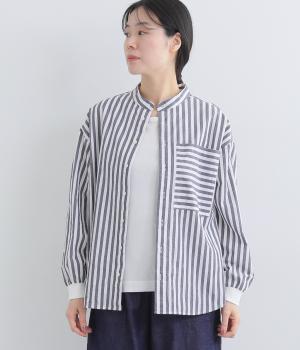 ウェービーボイルワークシャツ(ストライプ-F)