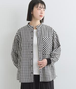 ウェービーボイルワークシャツ(ギンガム-F)