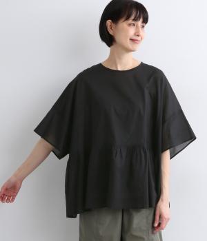 コーマローンナチュラルワッシャーブラウス(ブラック-F)