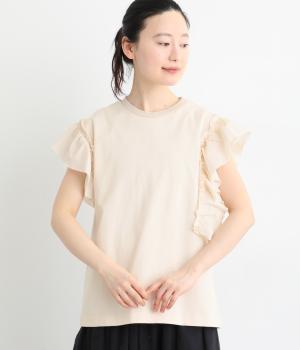 コットンフリルデザインプルオーバー(アイボリー-F)