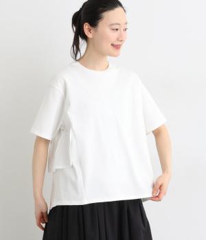 コットンコーマ天竺アシンメトリーフリルプルオーバー(オフホワイト-F)