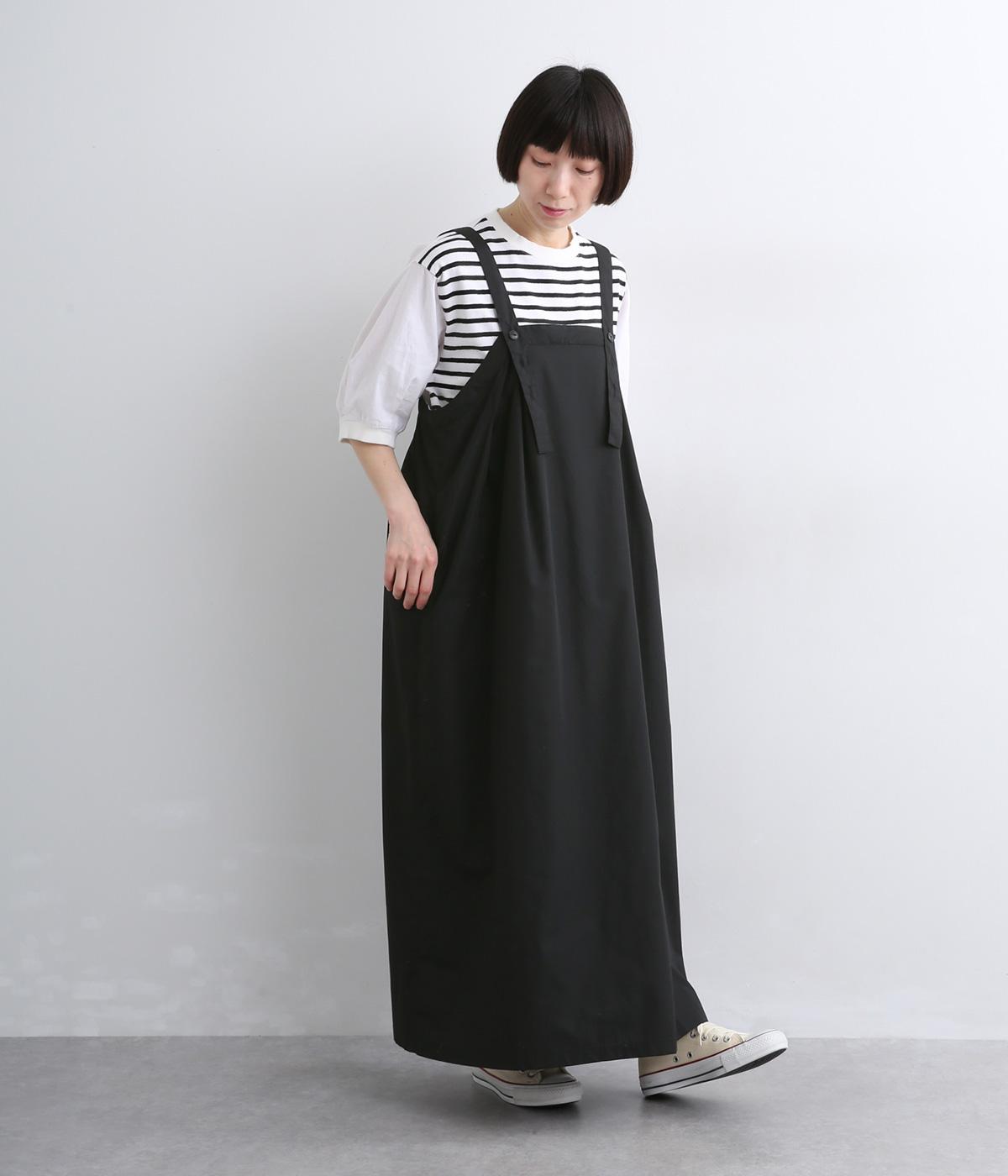 ECOPETブロードデザインジャンパースカート(ブラック-F)