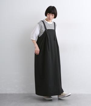 ECOPETブロードデザインジャンパースカート(ブラック-F)