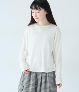 グランコットガーゼ　クルーネックプルオーバー(オフホワイト-F)