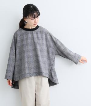 グレンチェックデザインブラウス（ブラック・F）