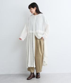 ラッフルレースコンビネーションワンピース（オフホワイト・F）