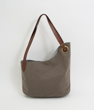 アシンメトリートートバッグ(アッシュグレー-ONESIZE)