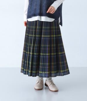 ビッグチェック　プリーツスカート