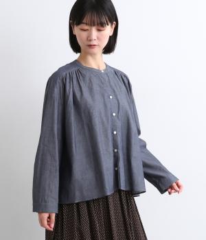 2．4ｏｚデニムバックタックフレアブラウス