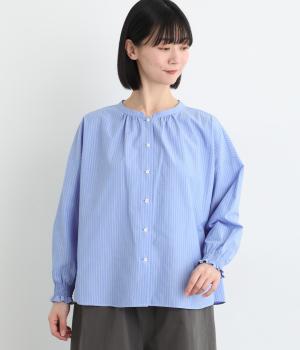 コットンシャーリング袖ふわっとブラウス