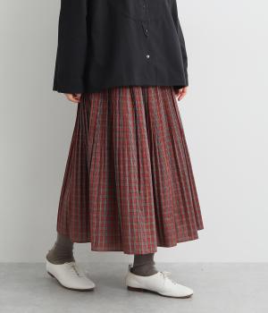 ミニチェックプリーツスカート(レッド-ONESIZE)