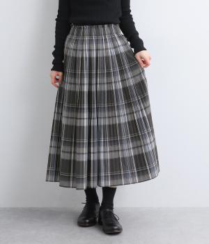 ミニチェックプリーツスカート(グレー-ONESIZE)