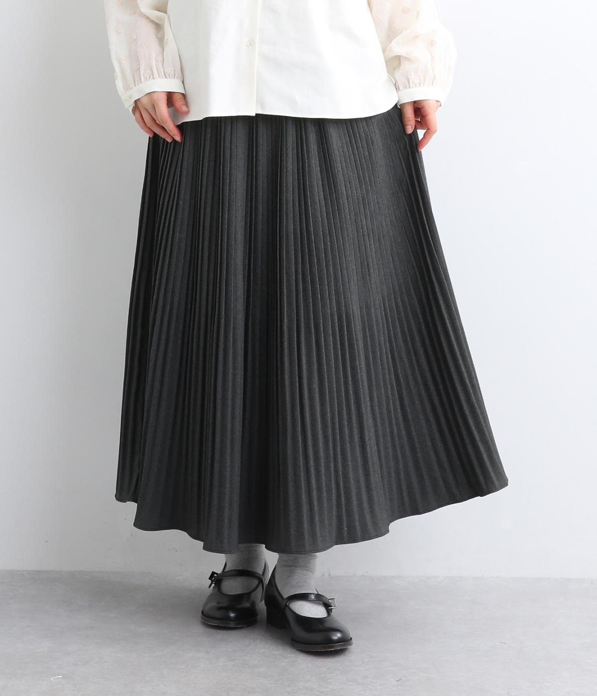 コットンマル―デライトデニムプリーツスカート(ブラック-F)