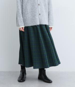 ミニチェックプリーツスカート(ネイビー-F)