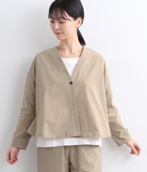 撥水アクティブストレッチフレアはおりブラウス(ベージュ-F)