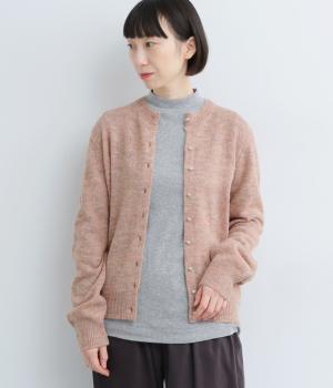 リバティくるみボタンベーシックカーディガン