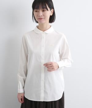 フラット風丸襟シツジ刺繍レギュラーシャツ