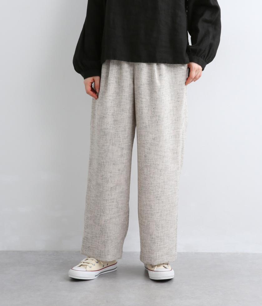 メッシュストレッチ　タックルーズテーパードイージーパンツ