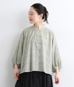 リバティ　バルーンスリーブブラウス(Henley Forest-F)